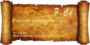 Pallek Csinszka névjegykártya